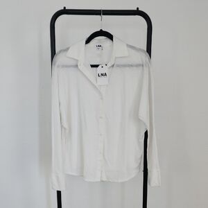 LNA - Classic White Button-Down Shirt